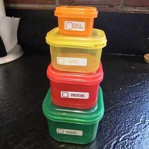 FIXBODY Colorful Food Storage Container Set, Portion Control, Meal Plan